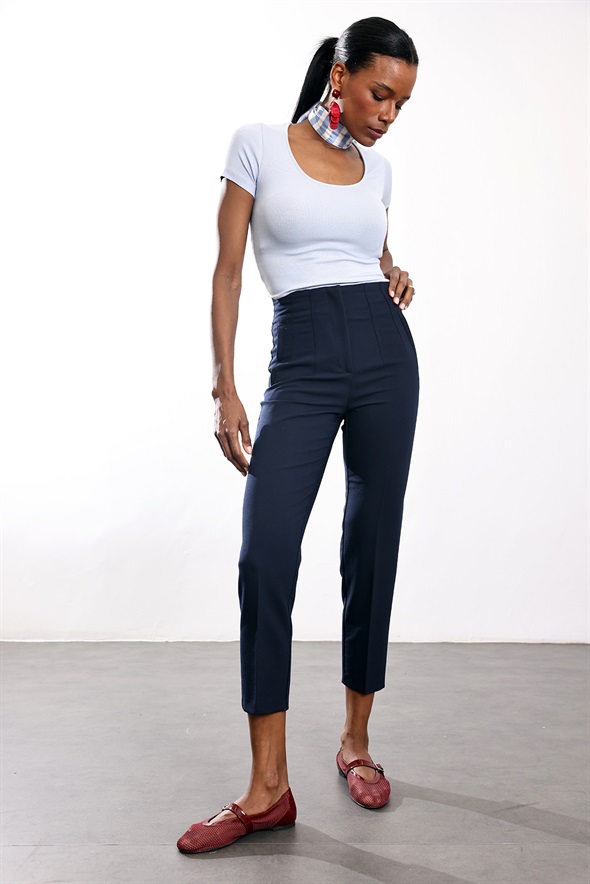 Lacivert Flatolu Pantolon 5113