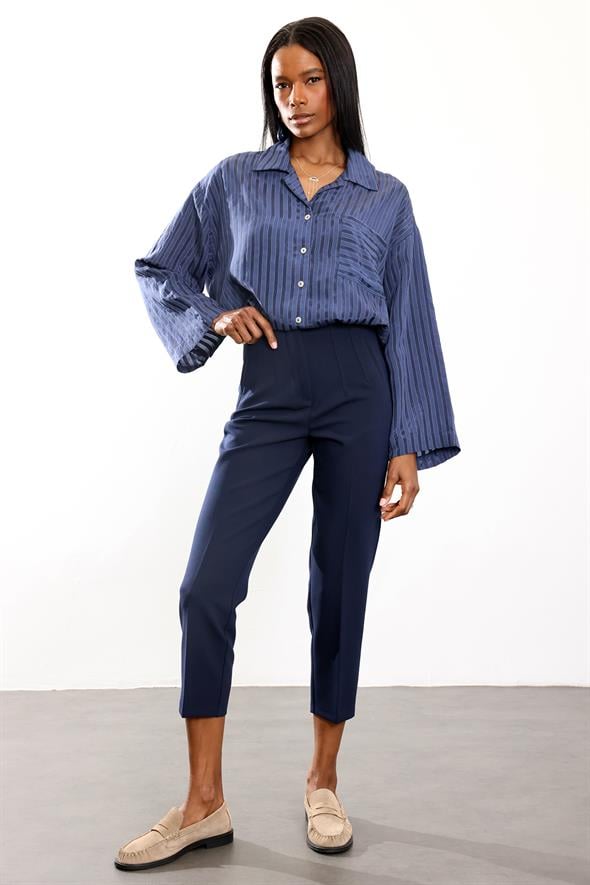 Lacivert Flatolu Pantolon 5113