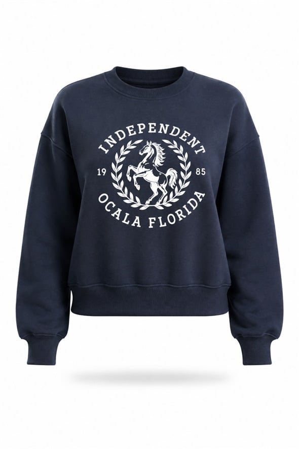 Lacivert Independent Ocala Florida Baskılı Sweatshirt 02839