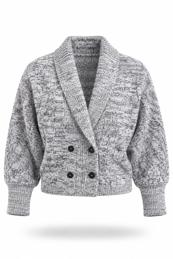 Lacivert Kemerli Oversize Triko Hırka 2729
