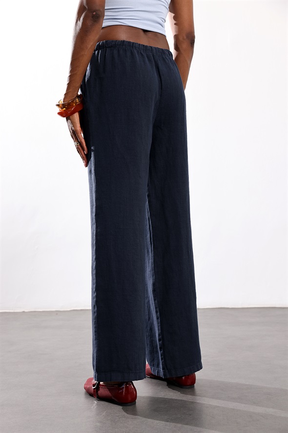 Lacivert Keten Pantolon 031687