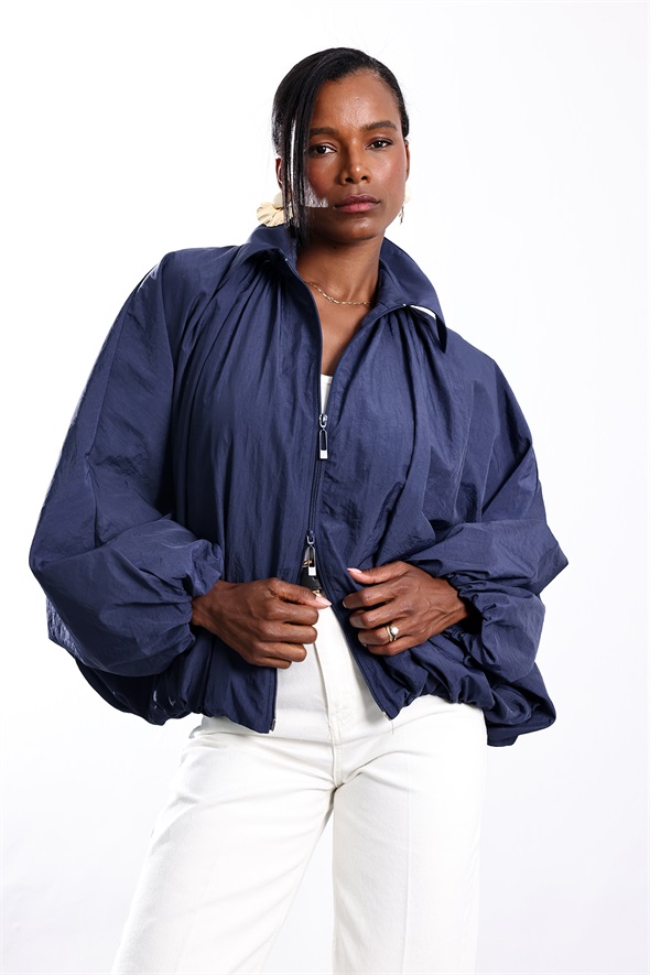 Lacivert Oversize Bomber Ceket 0005
