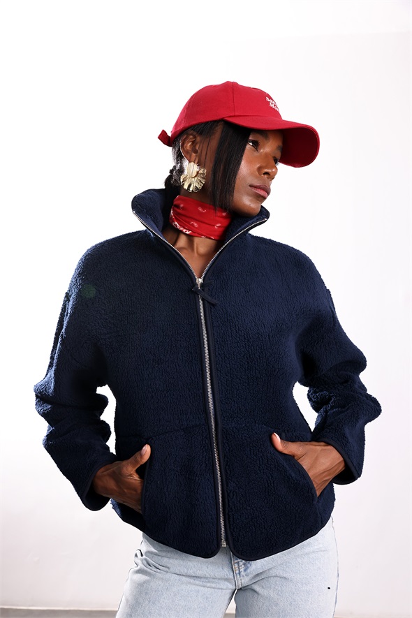 Lacivert Polar Ceket 23236