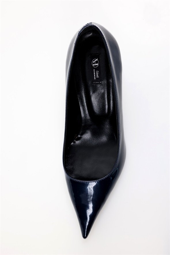 Lacivert Rugan Deri Klasik Stiletto 25445