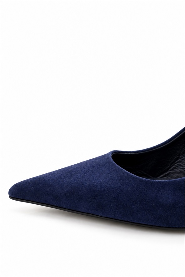 Lacivert Sivri Burun Slingback 25149