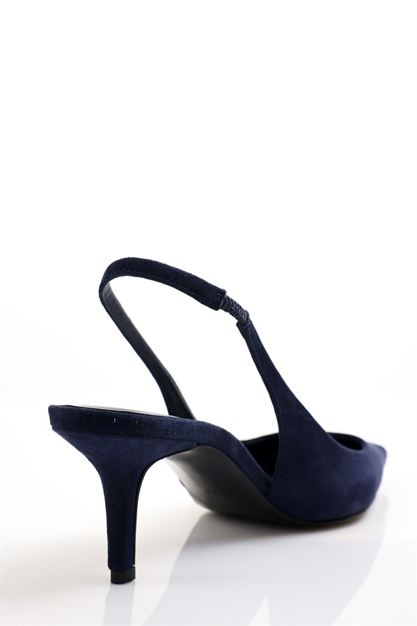 Lacivert Sivri Burun Slingback 25149