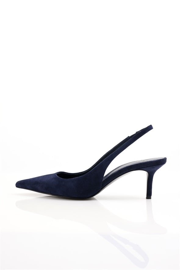 Lacivert Sivri Burun Slingback 25149