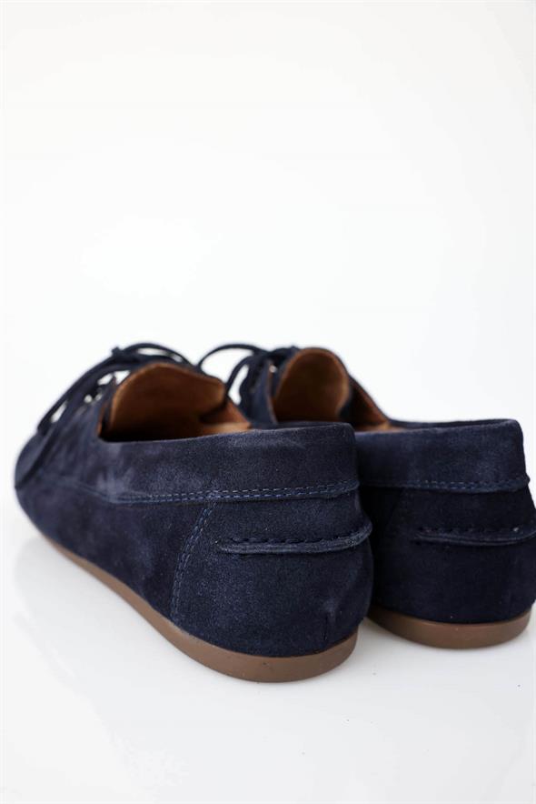 Lacivert Süet Bağcıklı Makosen 24325