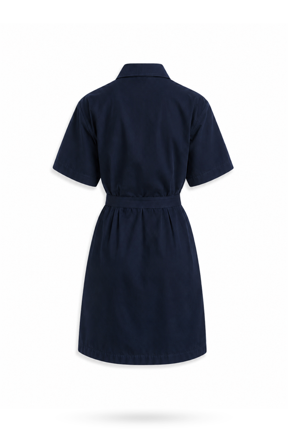 Lacivert Verona Poplin Elbise 