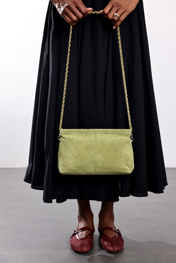 Lime Nice Süet Askılı Clutch Çanta 7990