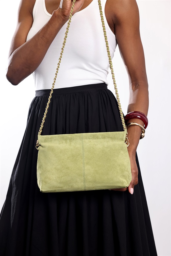 Lime Nice Süet Askılı Clutch Çanta 7990