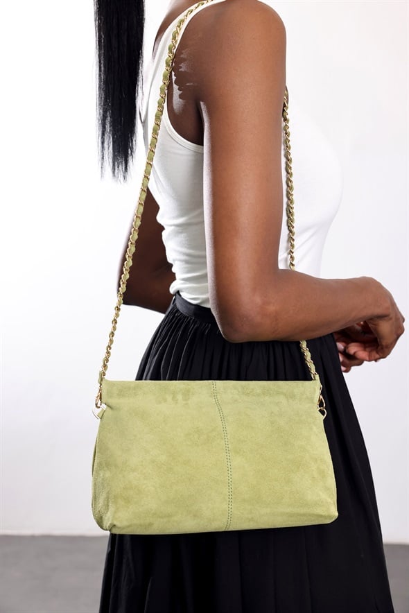 Lime Nice Süet Askılı Clutch Çanta 7990
