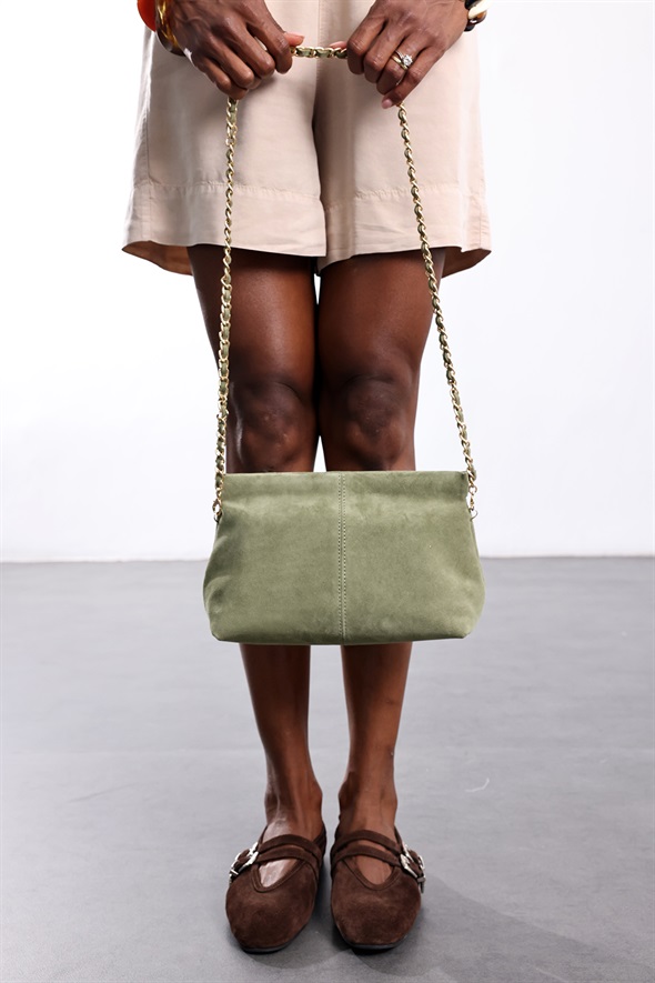 Lime Nice Süet Askılı Clutch Çanta 7990