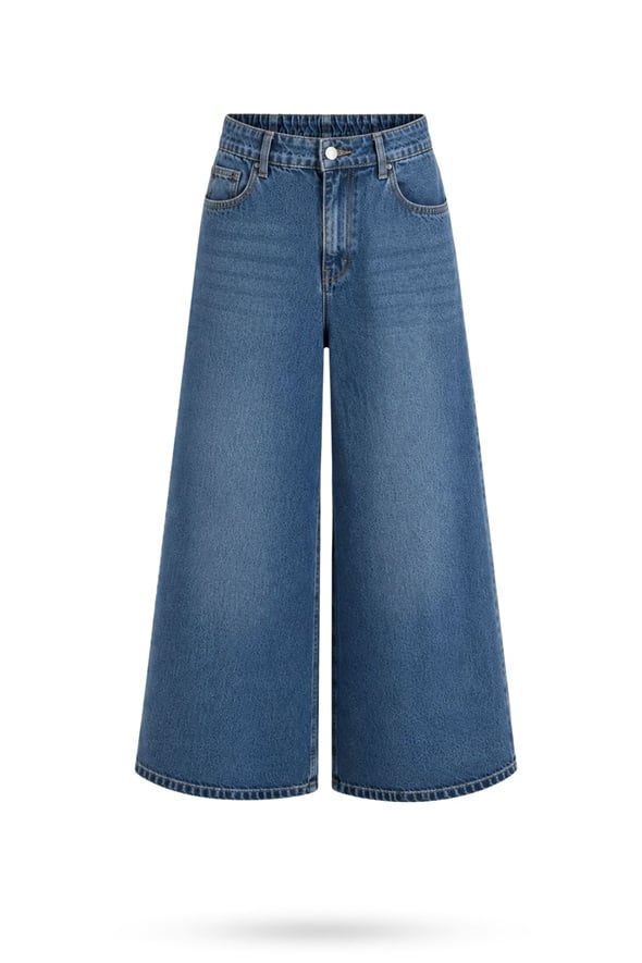 Mavi Beli Lastikli Tensel Jean 