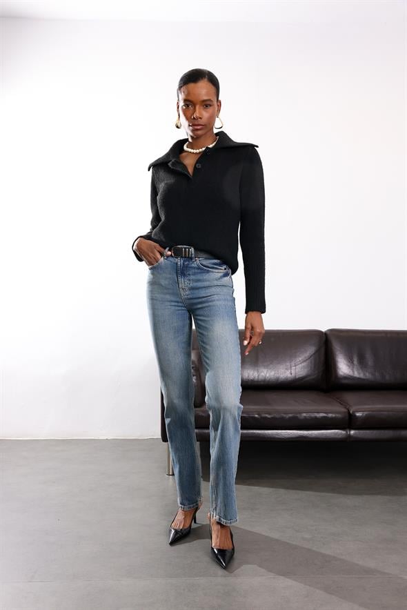 Mavi Düz Kesim Jean 