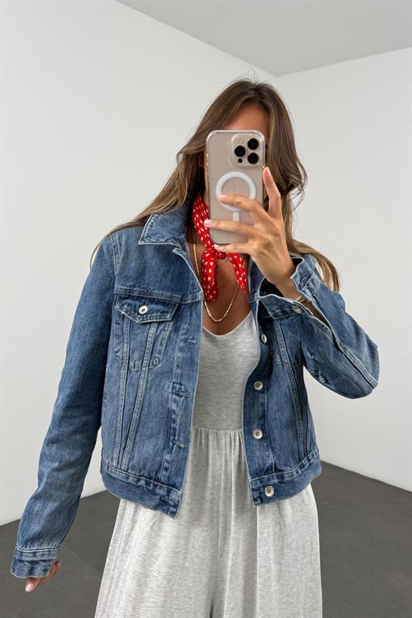 Mavi Fit Kalıp Klasik Kot Ceket 