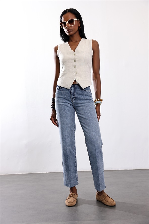 Mavi Kemerli Boyfit Jean 102