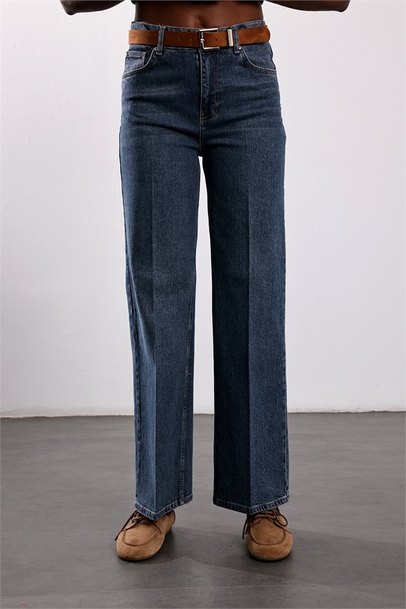 Mavi Kemerli Straight Fit  Jean 953