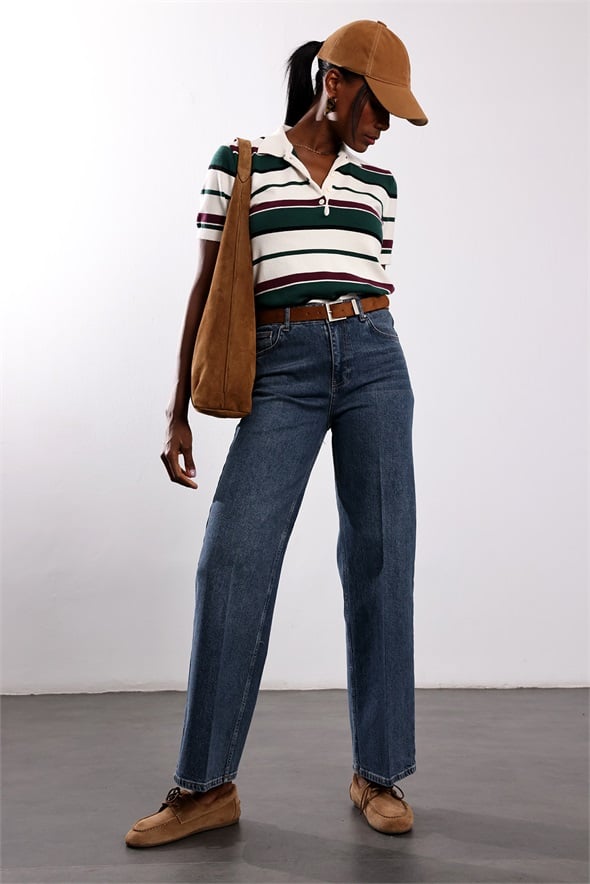 Mavi Kemerli Straight Fit  Jean 953