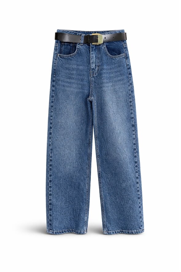 Mavi Kemerli Tensel Denim Pantolon 0030