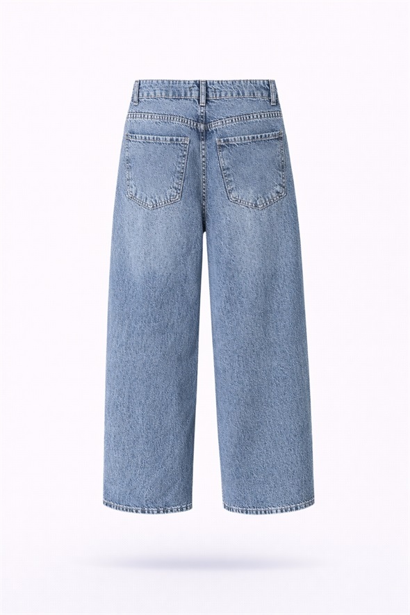 Mavi Kemerli Tensel Denim Pantolon 0030