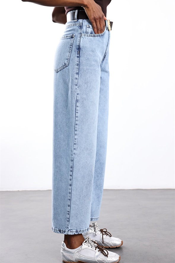 Mavi Kemerli Tensel Denim Pantolon 0030