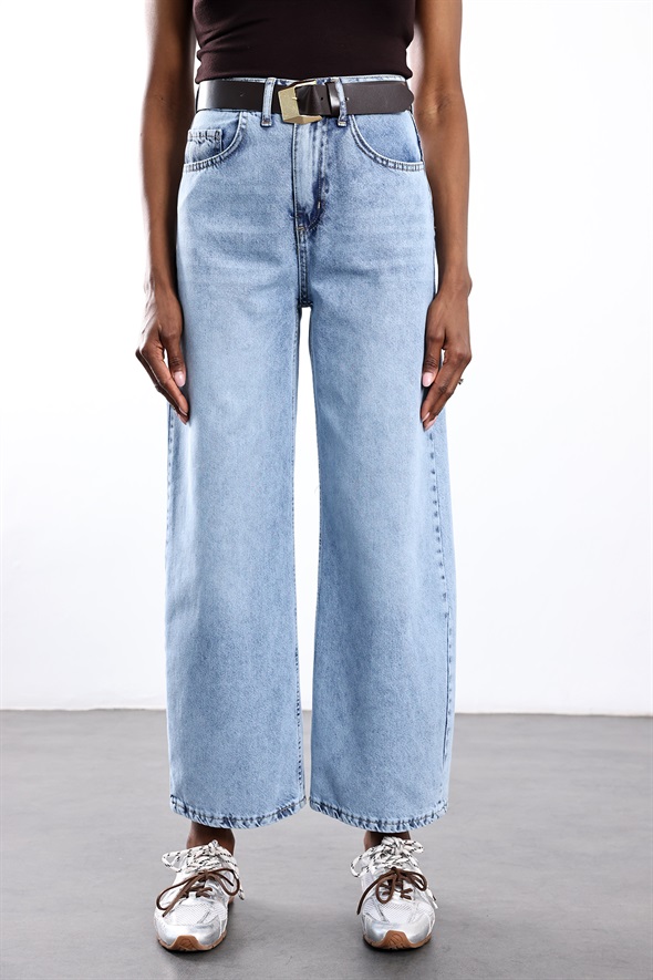 Mavi Kemerli Tensel Denim Pantolon 0030