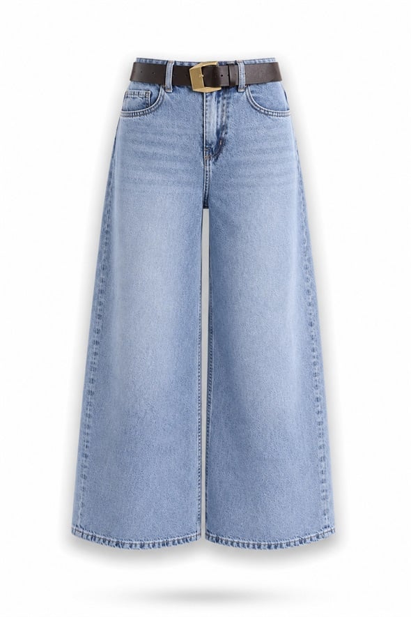 Mavi Kemerli Tensel Denim Pantolon 0030