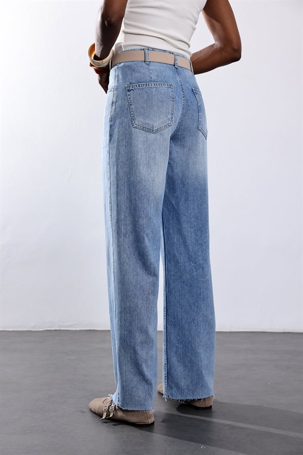 Mavi Kemerli Wide Leg Jean 26827