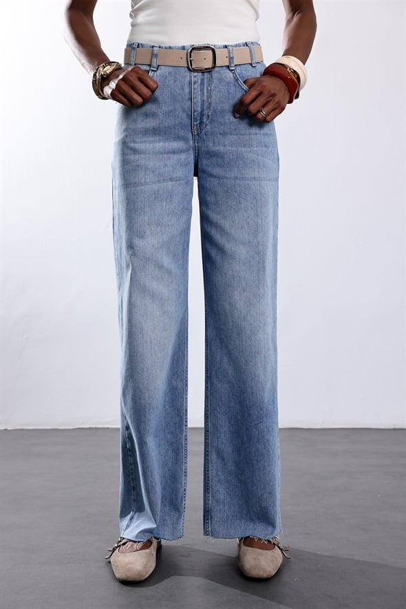 Mavi Kemerli Wide Leg Jean 26827