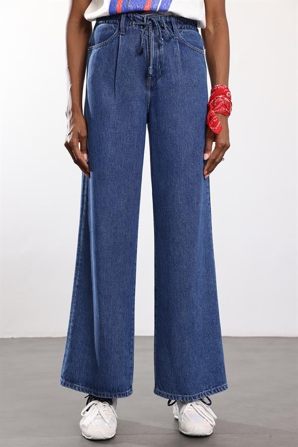 Mavi Lyocell Bağcıklı Denim Pantolon 