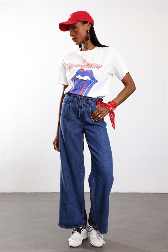Mavi Lyocell Bağcıklı Denim Pantolon 