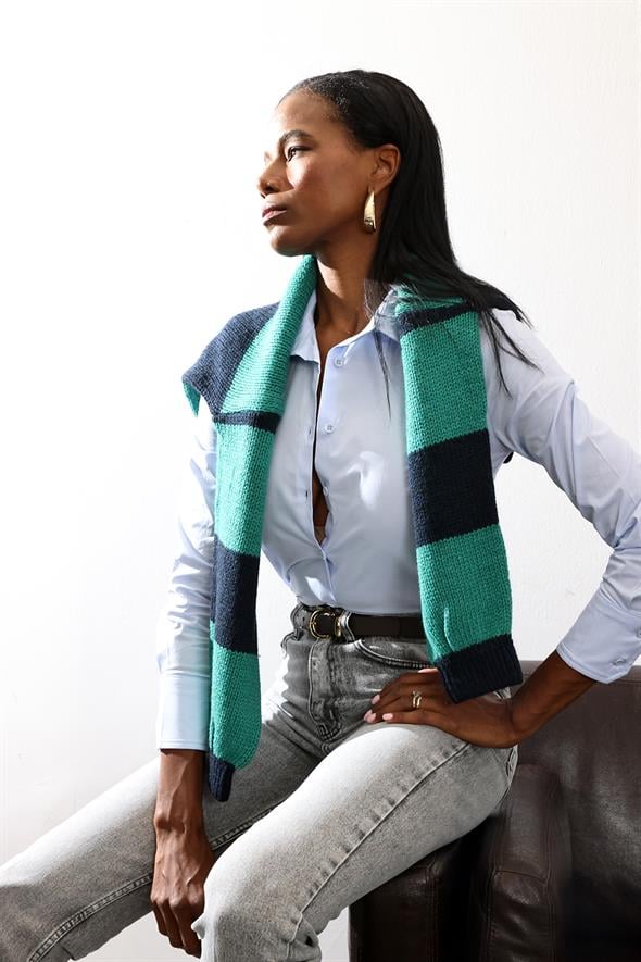 Mavi Pens Detaylı Slim Fit Gömlek 018