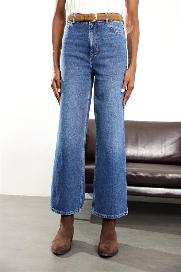 Mavi Yüksek Bel Boyfriend Jean 