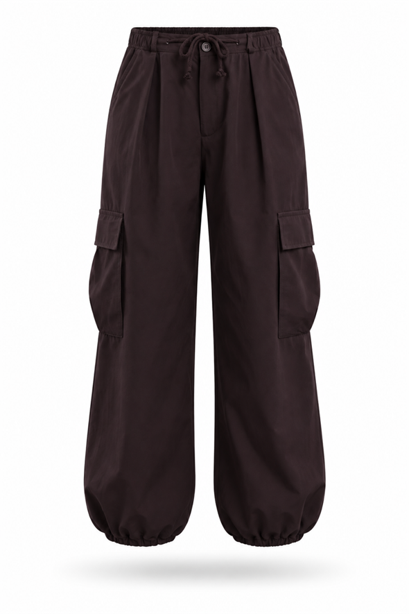 Mürdüm Beli Lastikli Kargo Pantolon 581163