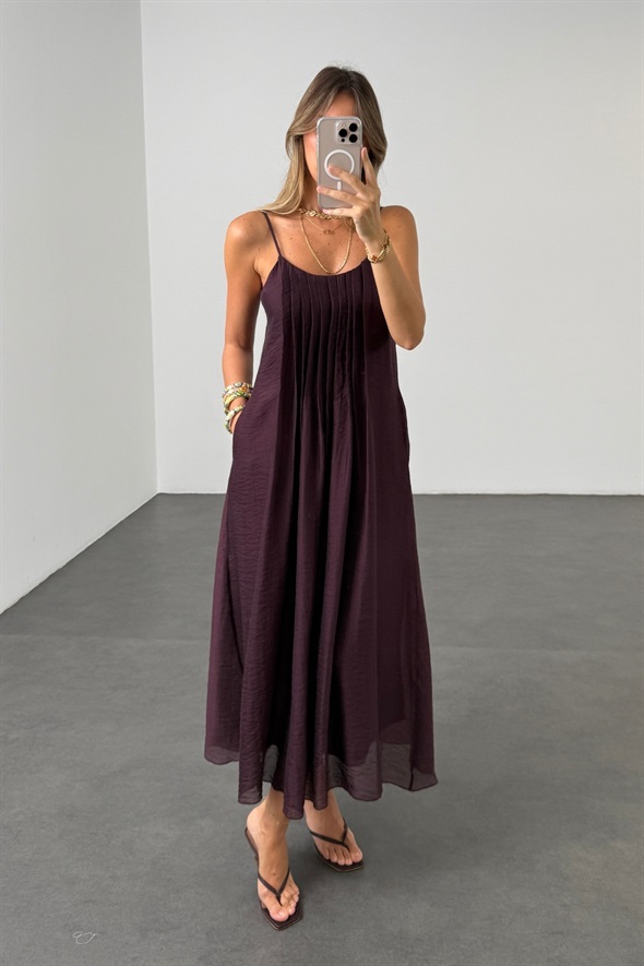 Mürdüm Piliseli Maxi Boy Elbise 3413