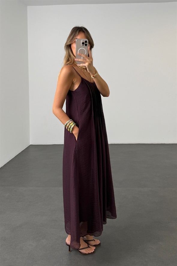 Mürdüm Piliseli Maxi Boy Elbise 3413