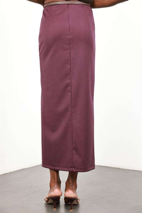 Mürdüm Yırtmaçlı Kalem Etek 41093