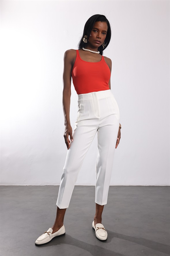 Nar Çiçeği U Yaka Fitilli Basic Atlet 