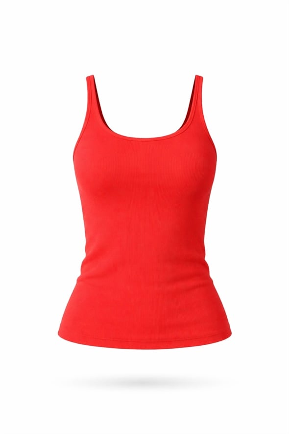 Nar Çiçeği U Yaka Fitilli Basic Atlet 