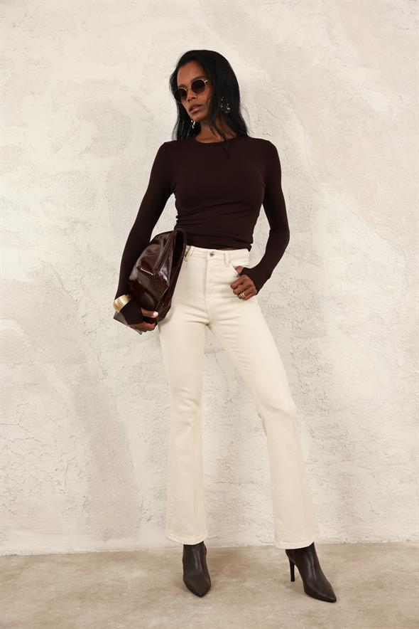 Naturel Full Likra Toparlayan Flare Jean 7578