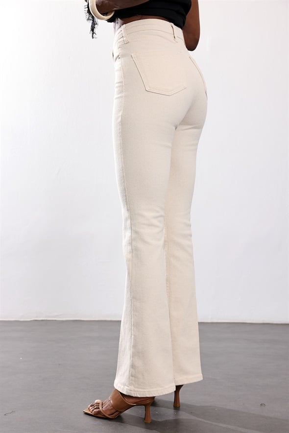 Naturel Full Likra Toparlayan Flare Jean 7578