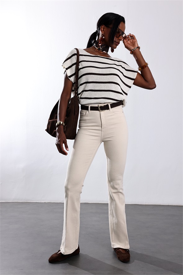 Naturel Full Likra Toparlayan Flare Jean 7578
