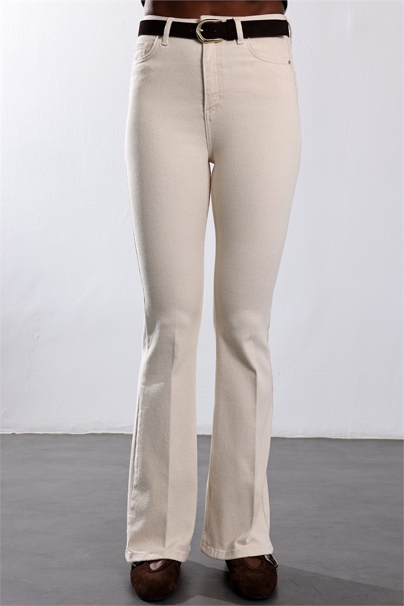 Naturel Full Likra Toparlayan Flare Jean 7578