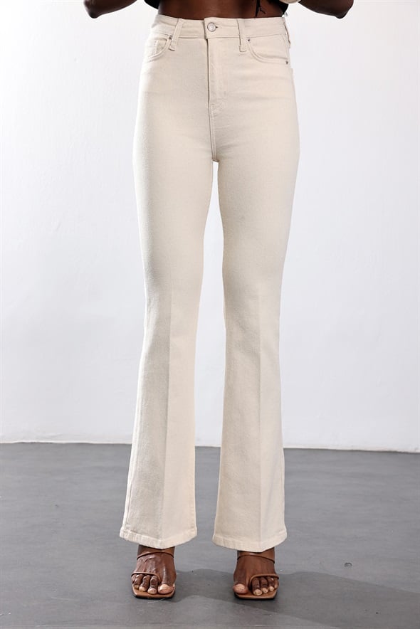 Naturel Full Likra Toparlayan Flare Jean 7578