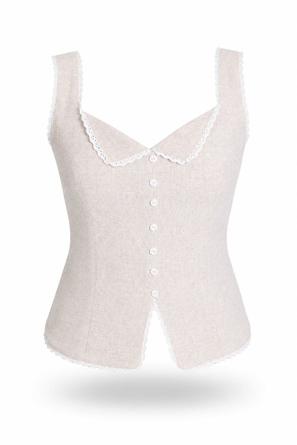 Naturel Lilya Linen Dantelli Büstiyer 