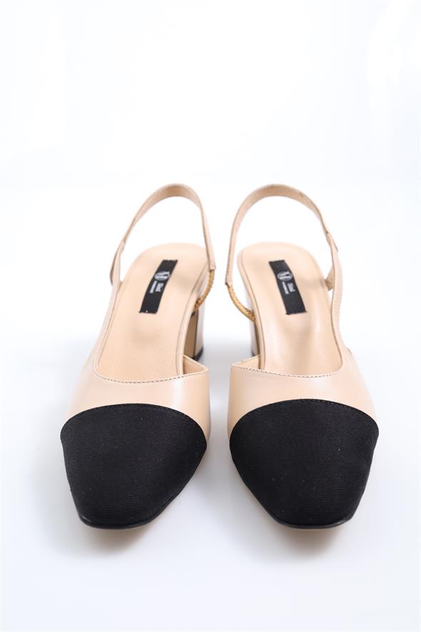Nude Slingback Topuklu Ayakkabı 401