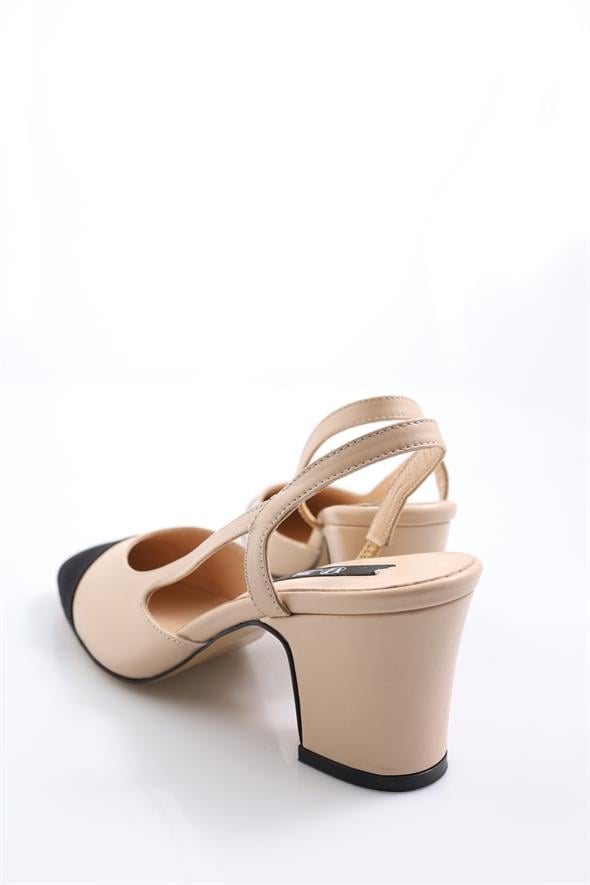 Nude Slingback Topuklu Ayakkabı 401