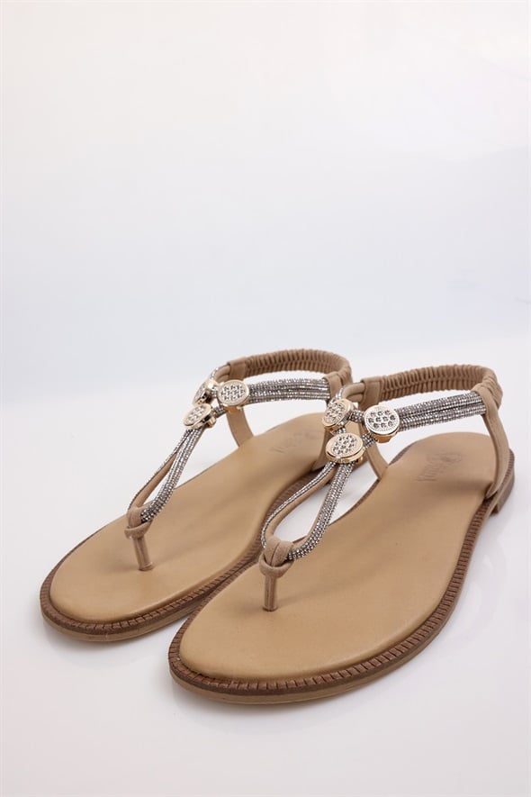 Nude Taşlı Sandalet 800