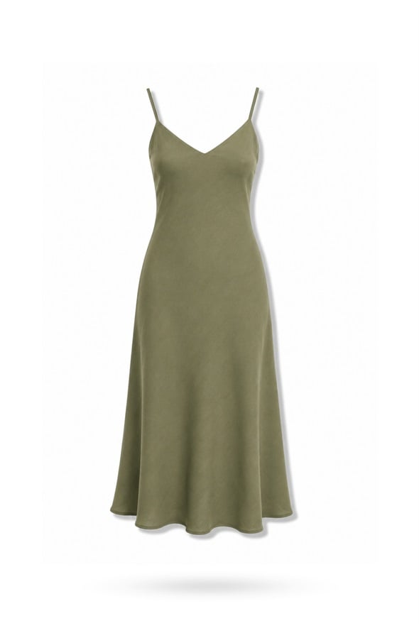 Olive Aura Tensel Elbise 